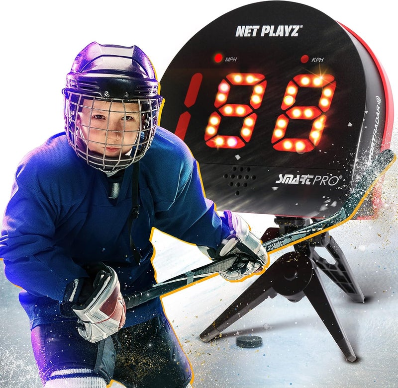NET PLAYZ Hockey Radar Gifts Training Aids - Speed Sensor, Hands-Free Radar Guns | Ice, Field, Street & Roller Hockey, High-Tech Gadget & Gear, Black - Image 1